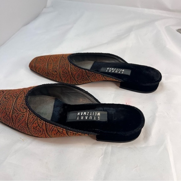STUART WEITZMAN Beautiful Embroidered Jacquard Slippers - Picture 2 of 11